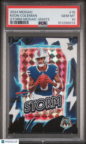 Keon Coleman - 2024 Panini Mosaic Storm White PSA 10 /25