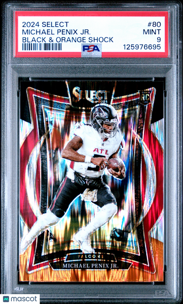 Michael Penix JR. - 2024 Panini Select Black & Orange Shock PSA 9
