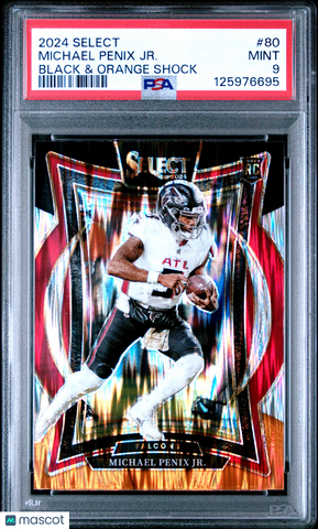Michael Penix JR. - 2024 Panini Select Black & Orange Shock PSA 9