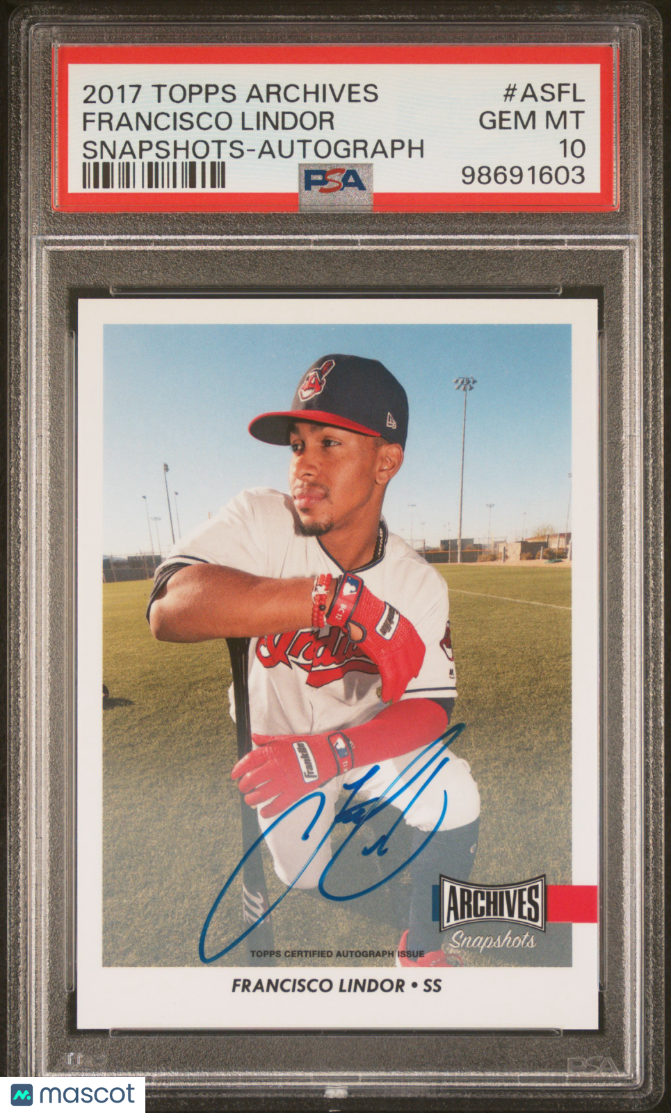 Francisco Lindor - 2017 Topps Archives Snapshots Autograph PSA 10 1/20