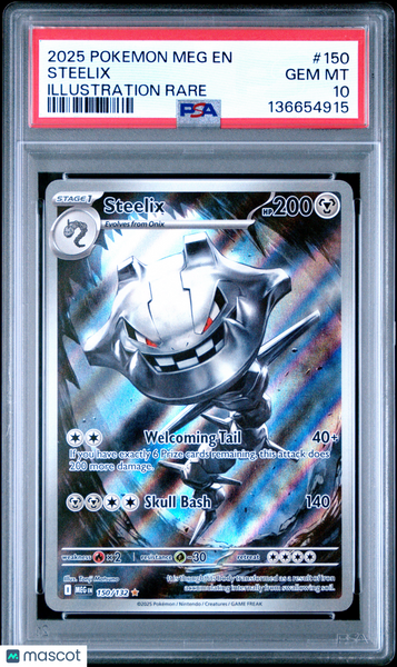 2025 Pokemon Meg EN-Mega Evolution Steelix Illustration Rare PSA 10 #150