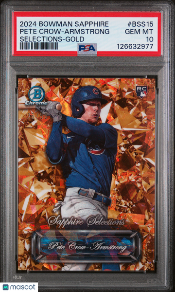 Pete Crow-Armstrong - 2024 Bowman Sapphire  Selections Gold PSA 10 25/50