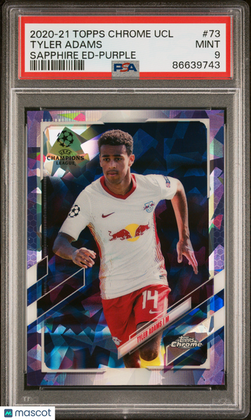 Tyler Adams - 2020 Chrome UEFA Champions League Sapphire Edition Purple PSA 9