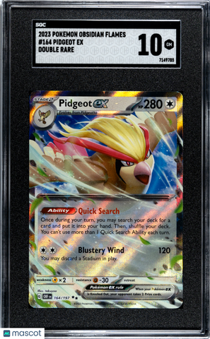 2023 Pokemon Obsidian Flames Pidgeot EX #164 SGC 10