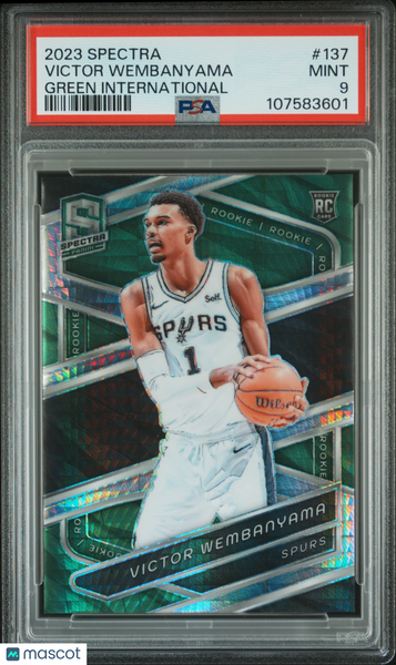 Victor Wembanyama - 2023 Spectra Green International Rookie #137 67/75 PSA 9