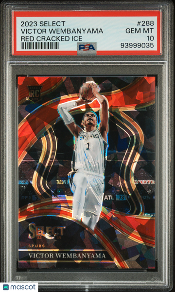 Victor Wembanyama - 2023 Panini Select Red Cracked Ice PSA 10