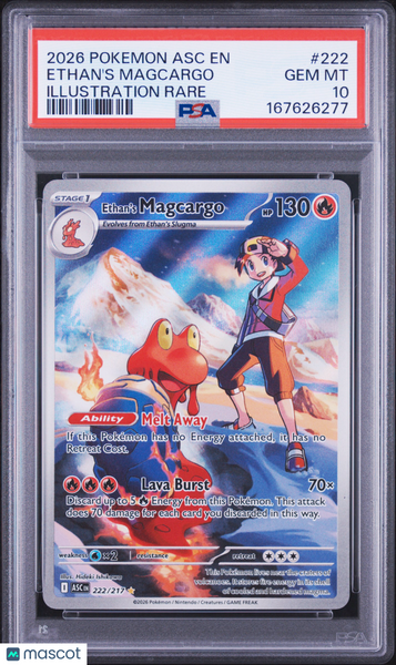 2026 Pokemon Ascended Heroes Ethan's Magcargo Illustration Rare PSA 10 #222