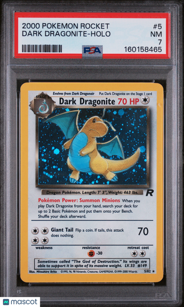 2000 Pokemon Rocket Dark Dragonite Holo PSA 7 #5