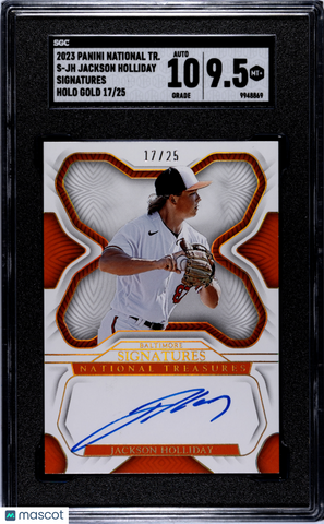 Jackson Holliday - 2023 Panini National Treasures Sigs. Holo Gold SGC 9.5 /25