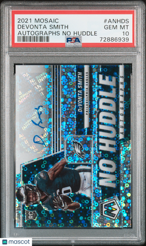 Devonta Smith - 2021 Panini Mosaic Autographs No Huddle PSA 10