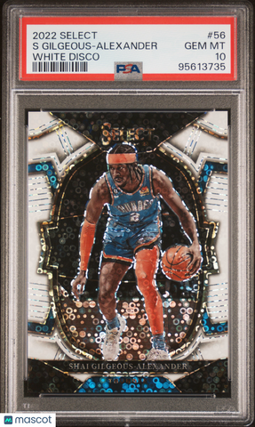 S Gilgeous-Alexander - 2022 Panini Select White Disco PSA 10