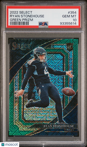 Ryan Stonehouse - 2022 Panini Select Green Prizm PSA 10 1/5