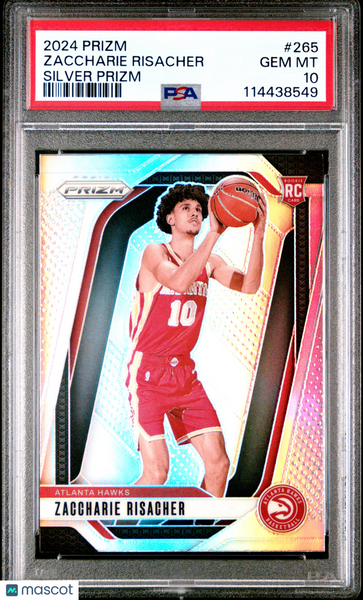 Zaccharie Risacher - 2024 Panini Prizm Silver PSA 10