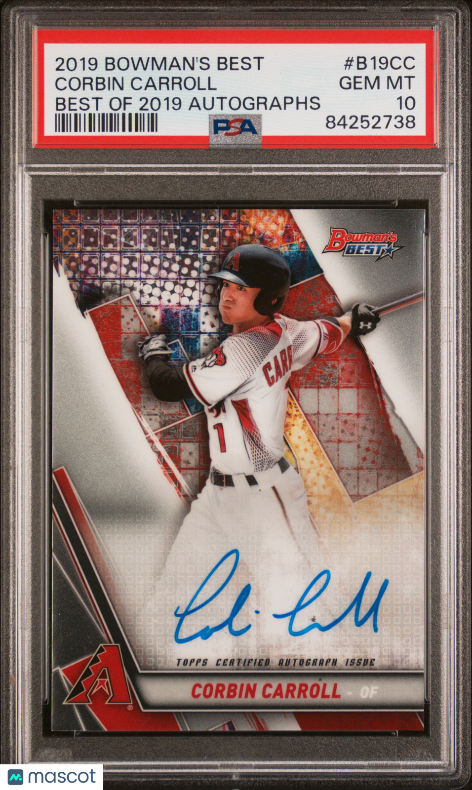 Corbin Carroll - 2019 Bowman's Best Best Of 2019 Autographs PSA 10 GEM MINT