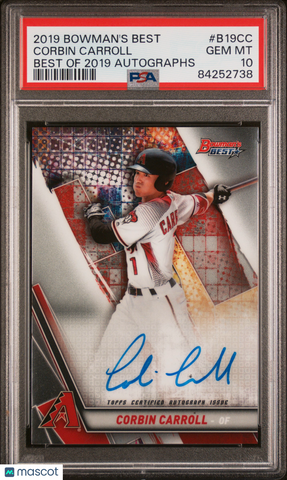 Corbin Carroll - 2019 Bowman's Best Best Of 2019 Autographs PSA 10 GEM MINT