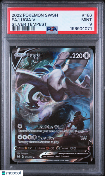 2022 Pokemon Sword & Shield Silver Tempest Lugia V Fa Silver Tempest PSA 9 #186