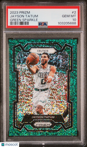 Jayson Tatum - 2023 Panini Prizm Green Sparkle PSA 10 7/8
