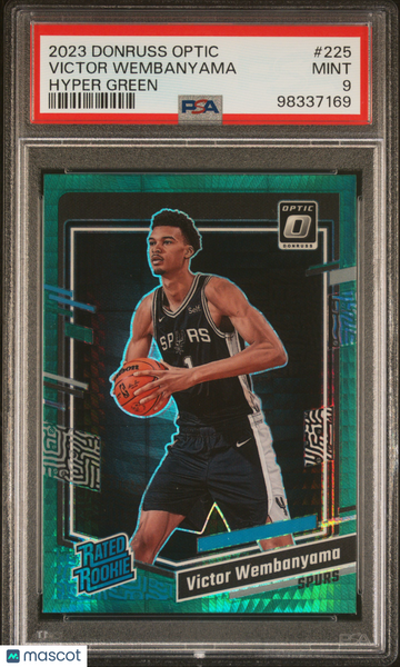 Victor Wembanyama - 2023 Panini Donruss Optic Hyper Green PSA 9