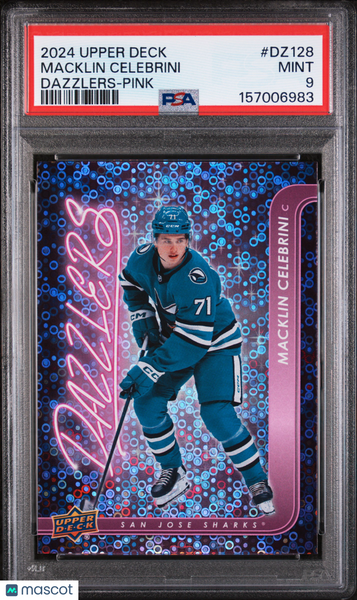 Macklin Celebrini - 2024 Upper Deck Dazzlers Pink PSA 9