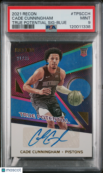Cade Cunningham - 2021 Panini Recon True Potential Signatures Blue PSA 9 21/35