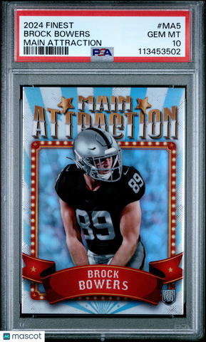 Brock Bowers - 2024 Topps Finest Main Attraction PSA 10