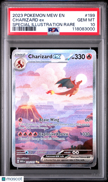 2023 Pokemon Mew EN-151 Charizard EX Special Illustration Rare PSA 10 #199