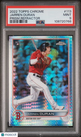Jarren Duran - 2022 Topps Chrome Prism Refractor PSA 9