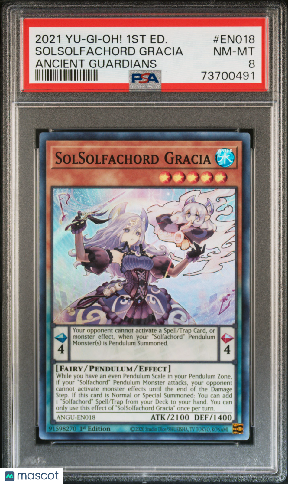 2021 Yu-Gi-Oh! Ancient Guardians Solsolfachord Gracia #EN018 PSA 8
