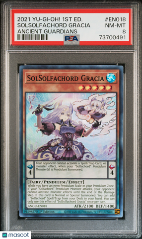 2021 Yu-Gi-Oh! Ancient Guardians Solsolfachord Gracia #EN018 PSA 8