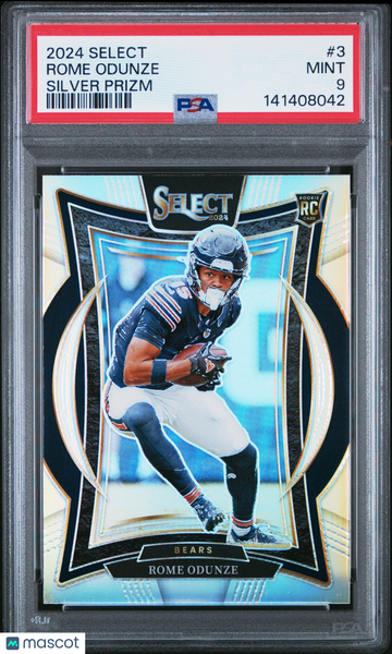 Rome Odunze - 2024 Panini Select Silver Prizm PSA 9