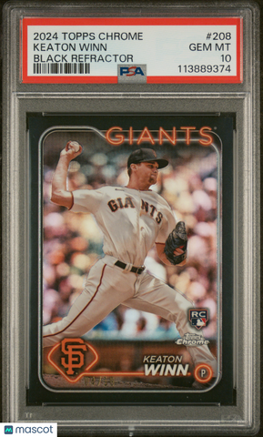 Keaton Winn - 2024 Topps Chrome Black Refractor PSA 10 4/10 04/10