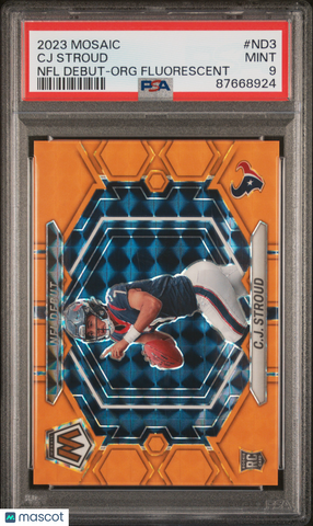 CJ Stroud - 2023 Panini Mosaic NFL Debut Org Fluorescent PSA 9 19/25