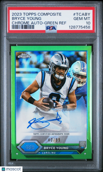 Bryce Young - 2023 Topps Composite Chrome Autographs Green Ref PSA 10 40/99