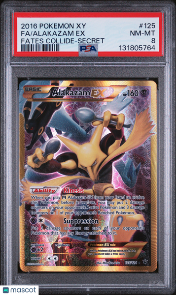 2016 Pokemon Xy Fates Collide Alakazam EX Fates Collide-Secret Fa PSA 8 #125