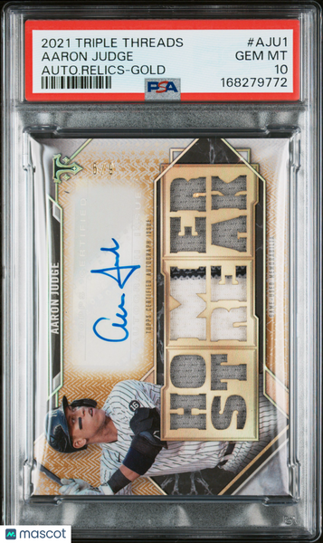 Aaron Judge - 2021 Topps Triple Threads Auto Relics Gold PSA 10 5/9