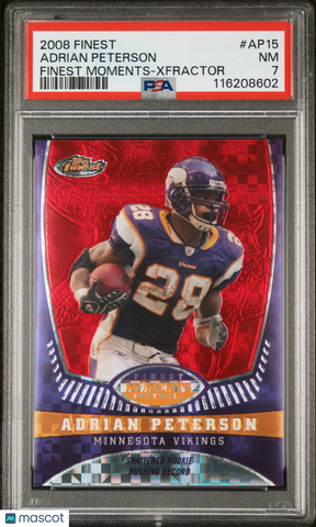 Adrian Peterson - 2008 Finest Adrian Peterson Finest Moments Xfractor PSA 7