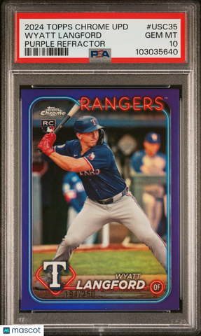 Wyatt Langford - 2024 Topps Chrome Update Purple Refractor PSA 10 194/250