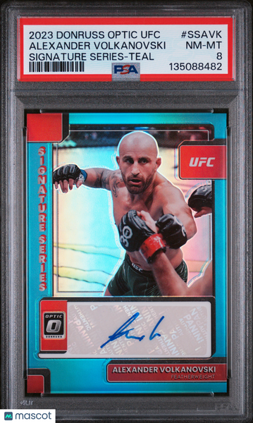 Alexander Volkanovski 2023 Panini Donruss Optic Signature Series Teal PSA 8 /25