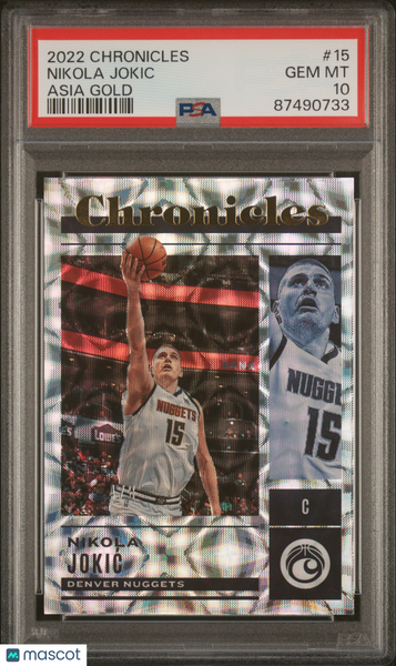 Nikola Jokic - 2022 Panini Chronicles Asia Gold PSA 10 4/8