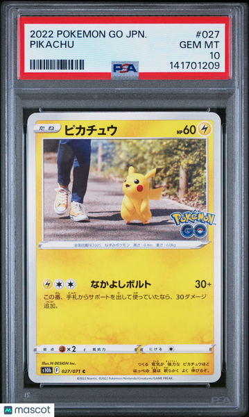 2022 Pokemon Go Japanese Pikachu Japanese PSA 10 #027