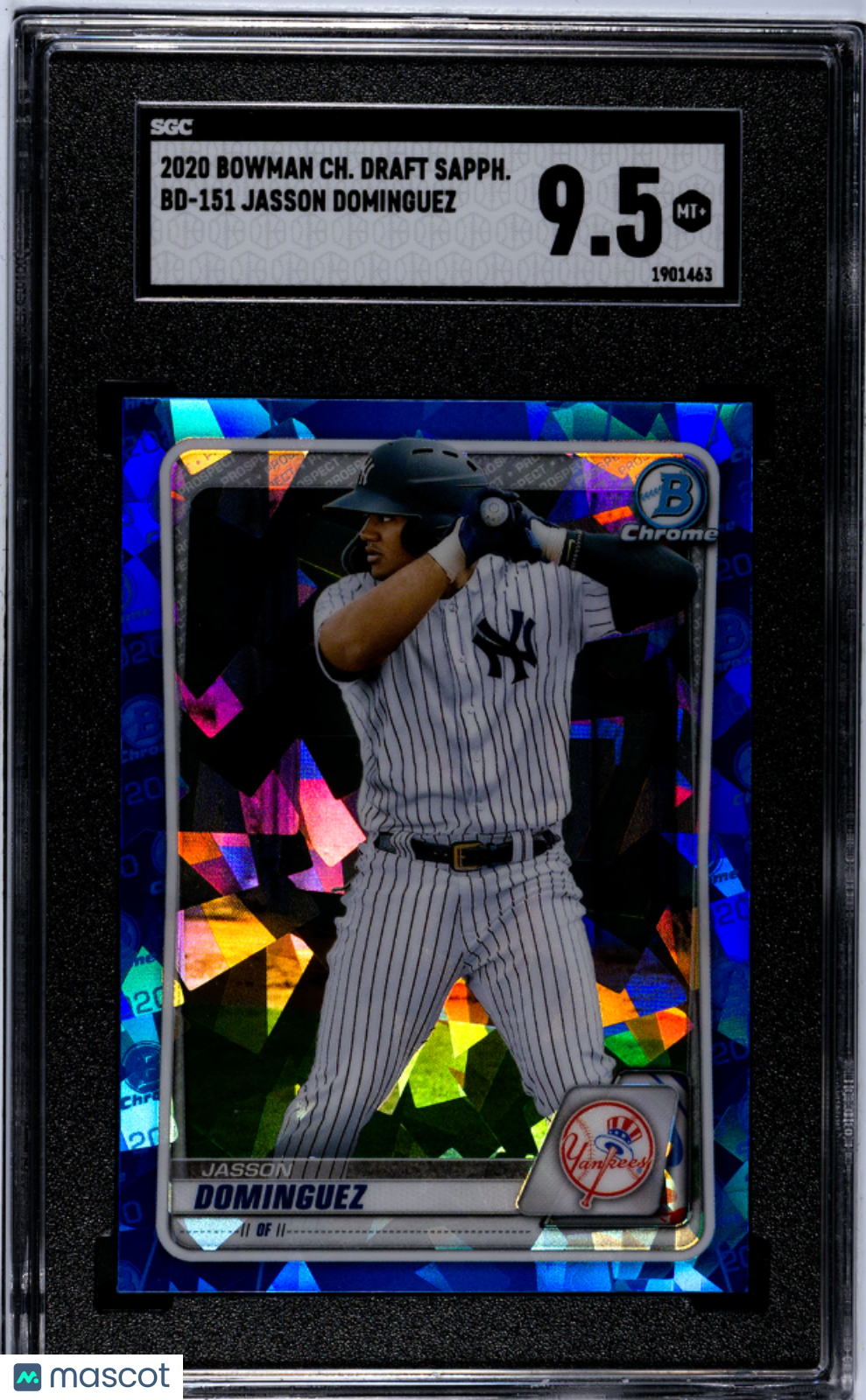 Jasson Dominguez - 2020 Bowman Chrome Draft Sapphire SGC 9.5
