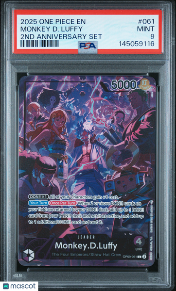 2025 One Piece English Version 2ND Anniversary Set Monkey D. Luffy PSA 9 #061