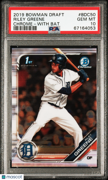 Riley Greene - 2019 Bowman Draft Chrome With Bat PSA 10