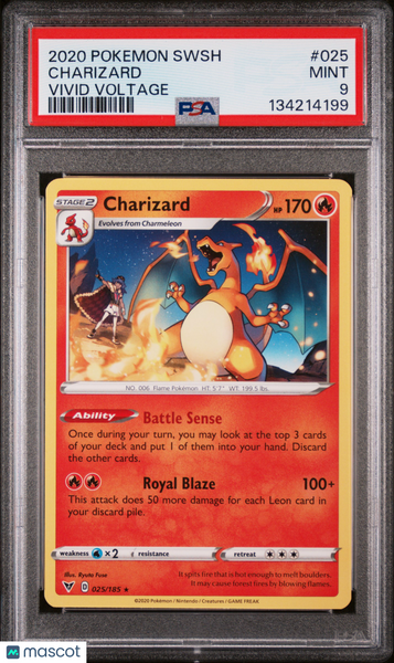 2020 Pokemon Sword & Shield Vivid Voltage Charizard Vivid Voltage PSA 9 #025