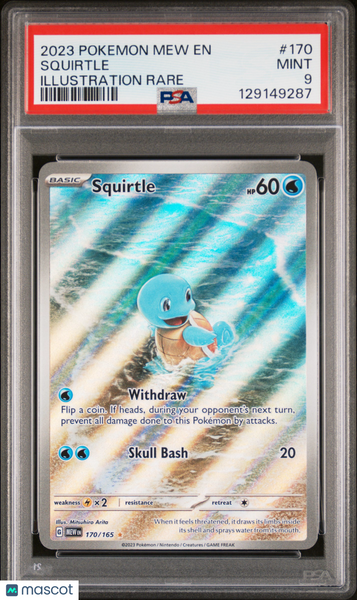 2023 Pokemon Mew EN-151 Squirtle Illustration Rare PSA 9 #170