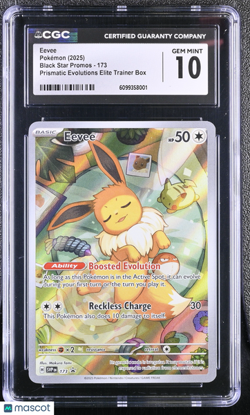 2025 Pokemon Black Star Promos Eevee Prismatic Evolutions ETB CGC 10 #173