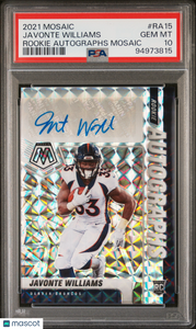 Javonte Williams - 2021 Panini Mosaic Rookie Autographs Mosaic PSA 10 rookie