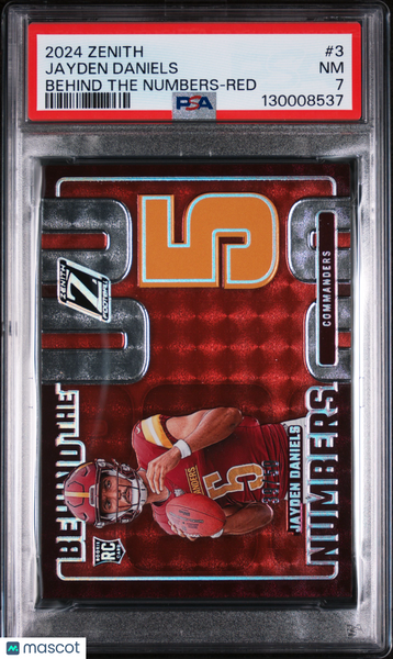 Jayden Daniels - 2024 Panini Zenith Behind The Numbers Red PSA 7 09/66