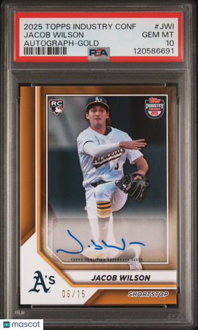 Jacob Wilson - 2025 Topps Industry Conference Autographs Gold PSA 10 05/15 JSY #
