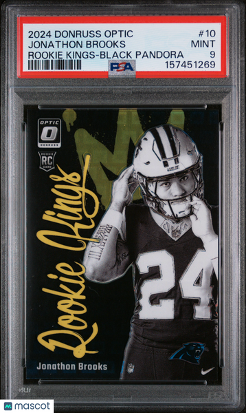 Jonathon Brooks - 2024 Panini Donruss Optic Rookie Kings Black Pandora PSA 9